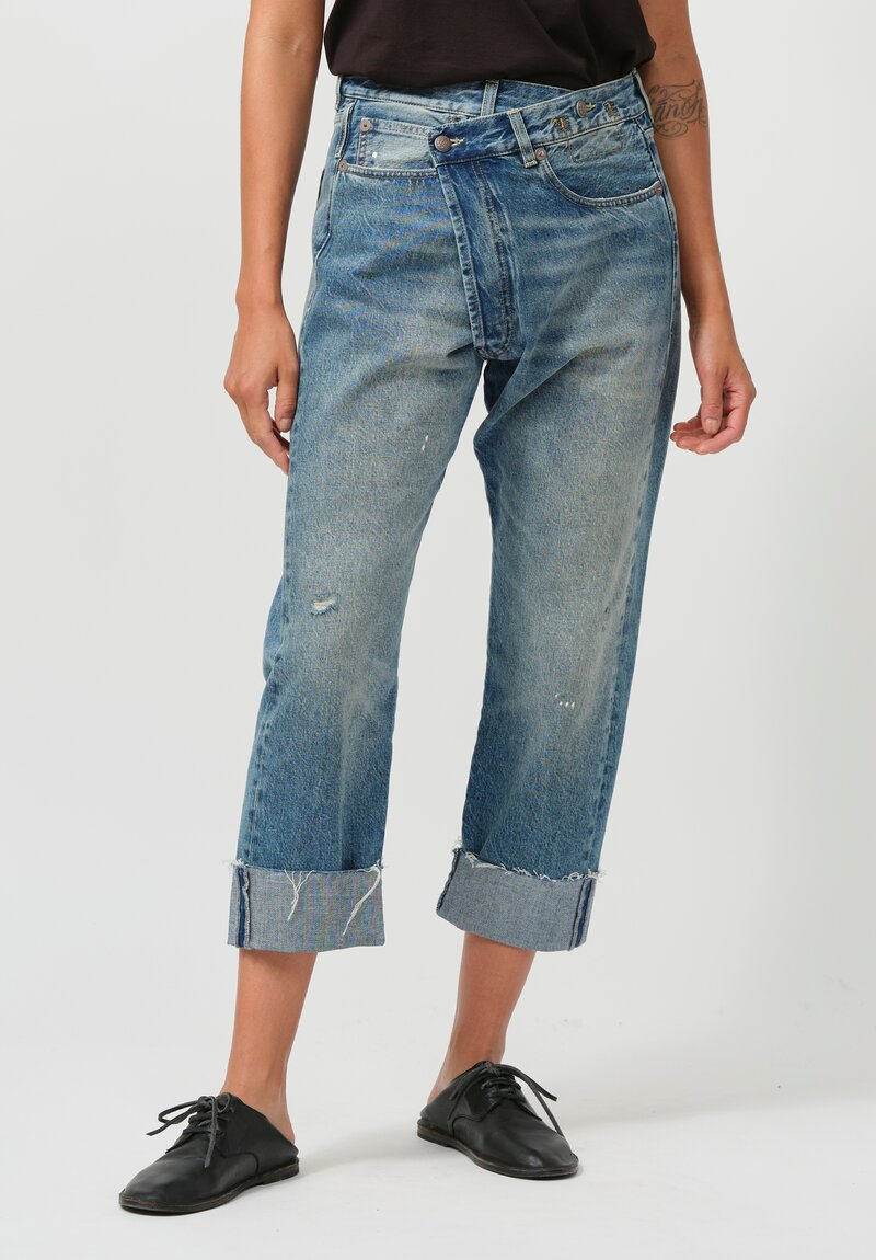 R13 Crossover Jean in Jasper Blue	