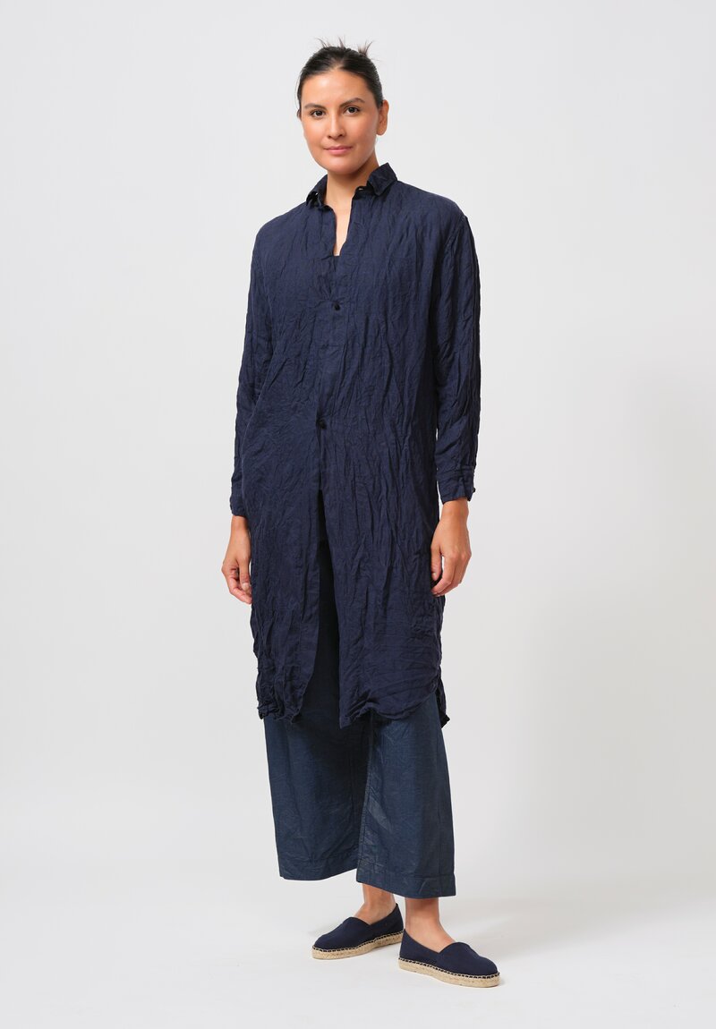 Daniela Gregis Washed Linen Uomo Tunic in Tyrrhenian Blue	