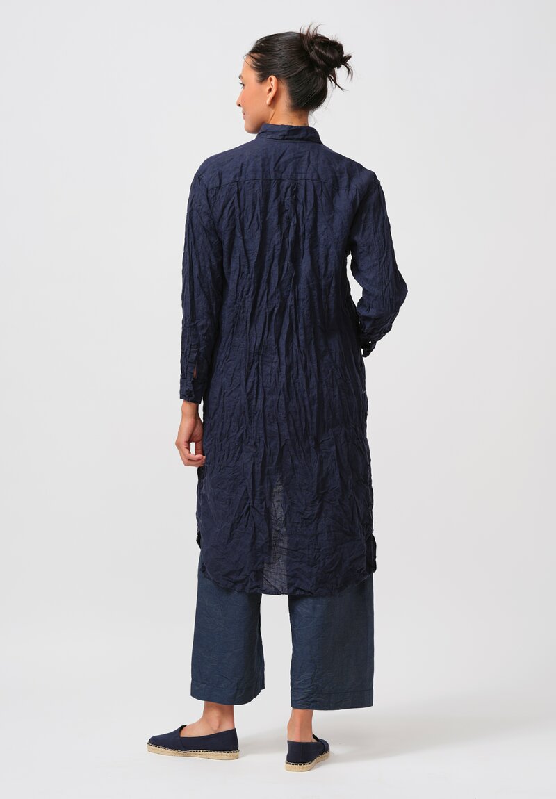 Daniela Gregis Washed Linen Uomo Tunic in Tyrrhenian Blue	