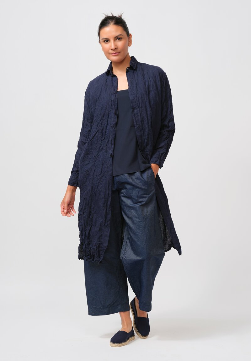 Daniela Gregis Washed Linen Uomo Tunic in Tyrrhenian Blue	