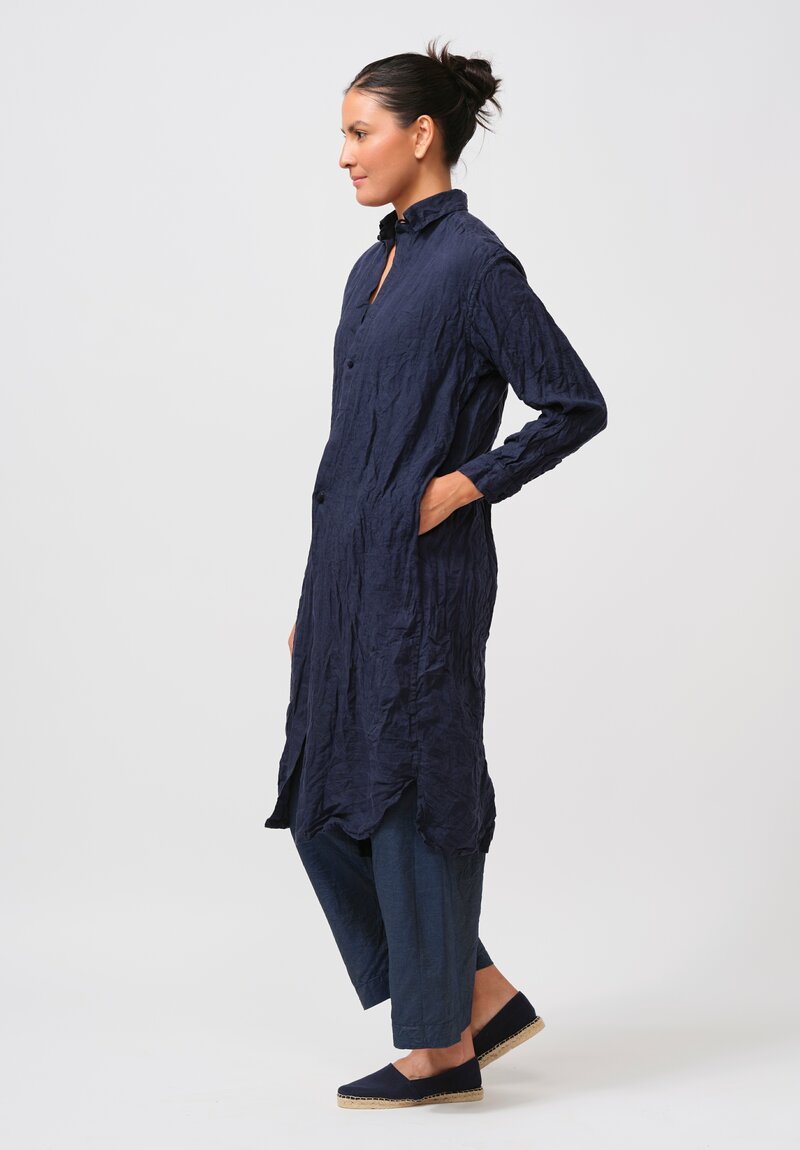 Daniela Gregis Washed Linen Uomo Tunic in Tyrrhenian Blue	