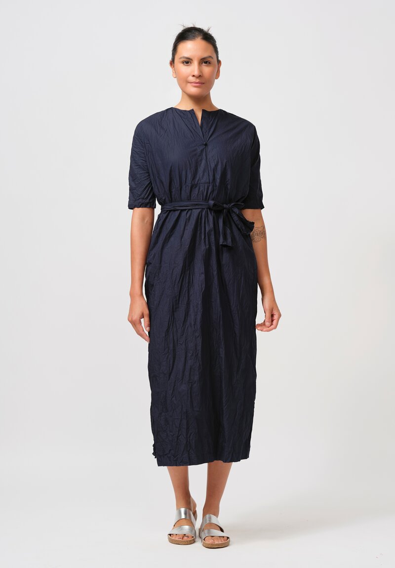 Daniela Gregis Washed Cotton Nido Dress in Navy Blue	