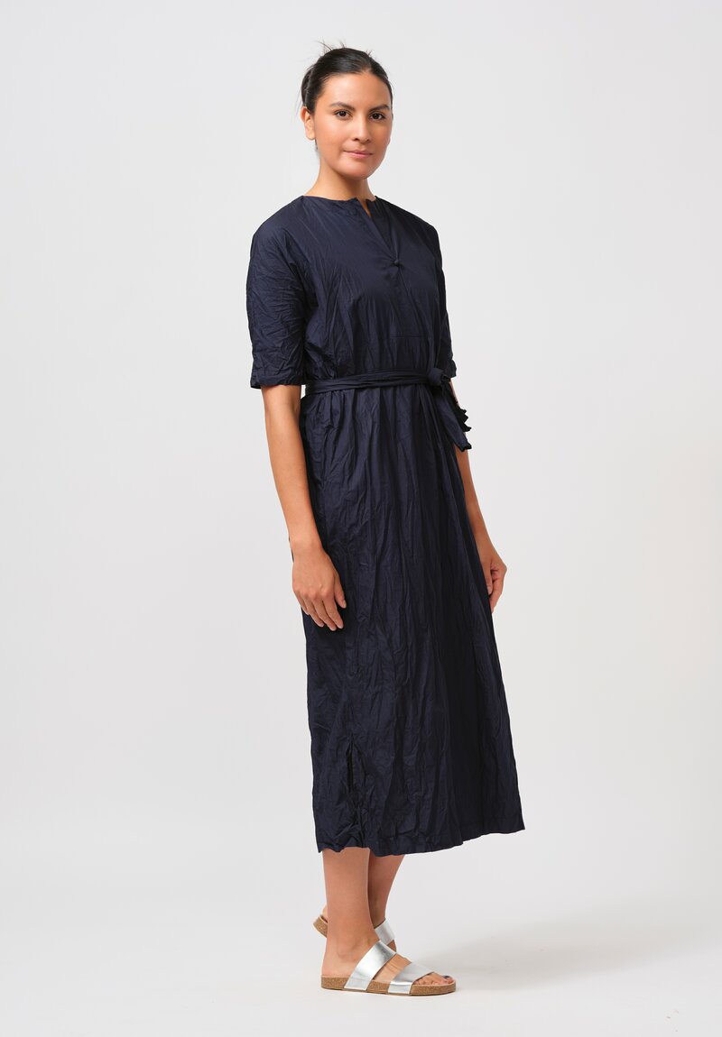 Daniela Gregis Washed Cotton Nido Dress in Navy Blue	