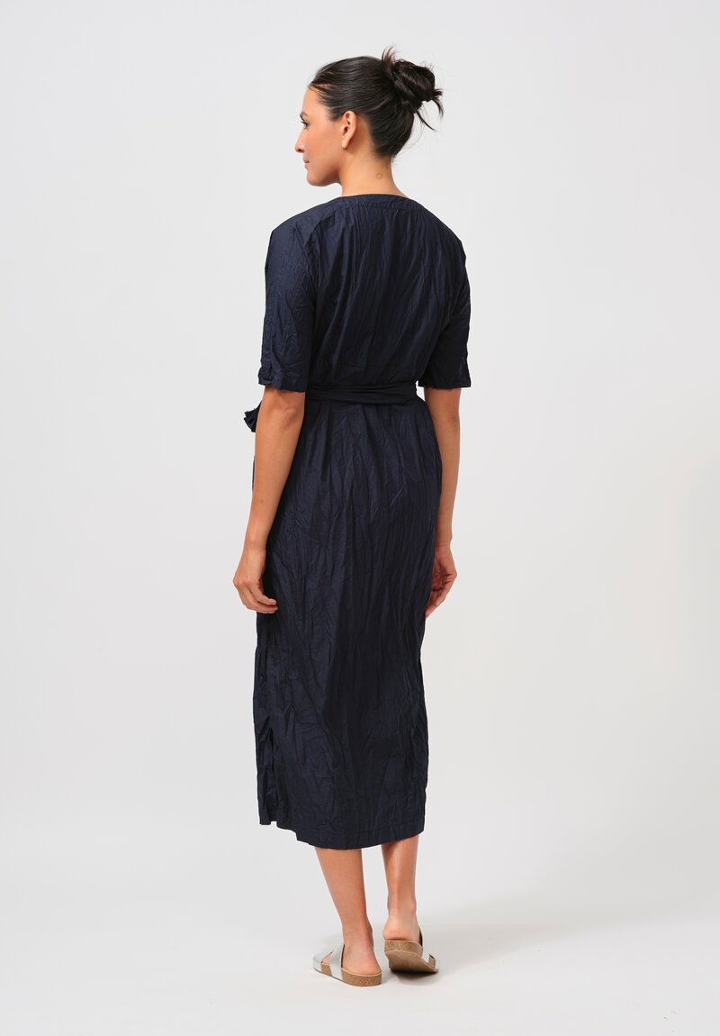 Daniela Gregis Washed Cotton Nido Dress in Navy Blue	