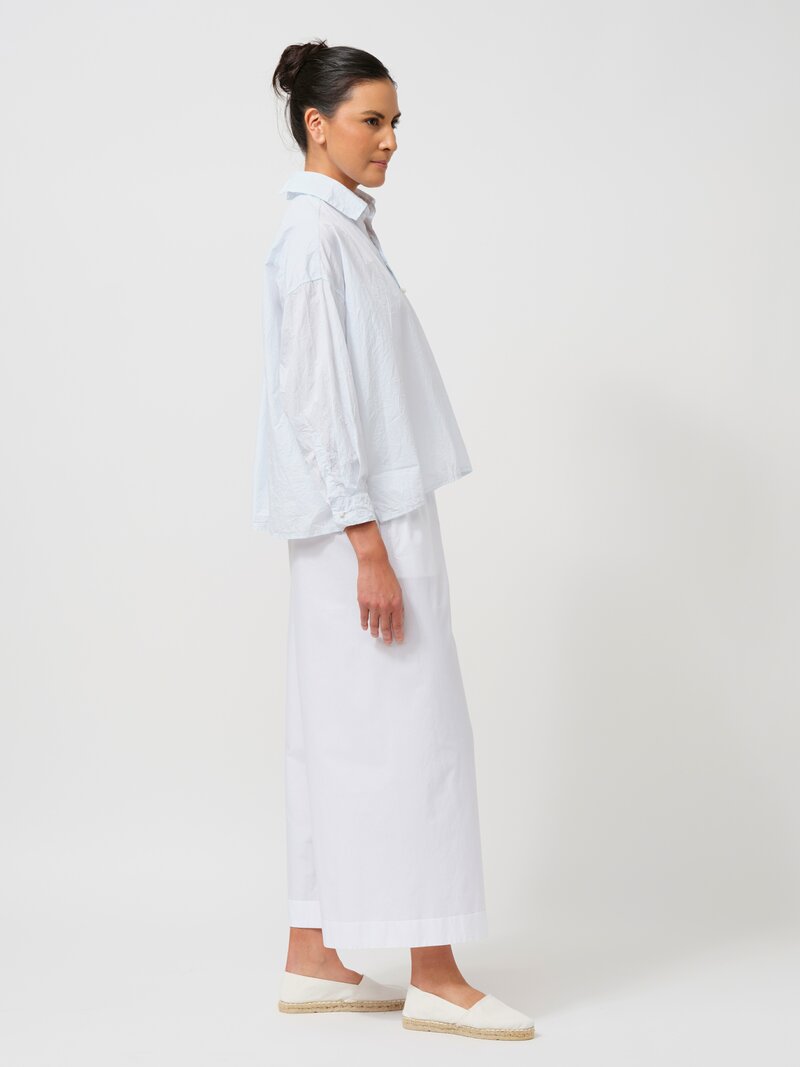 Daniela Gregis Cropped Uomo Shirt in Azzurro Pale Blue with Silk Camisole