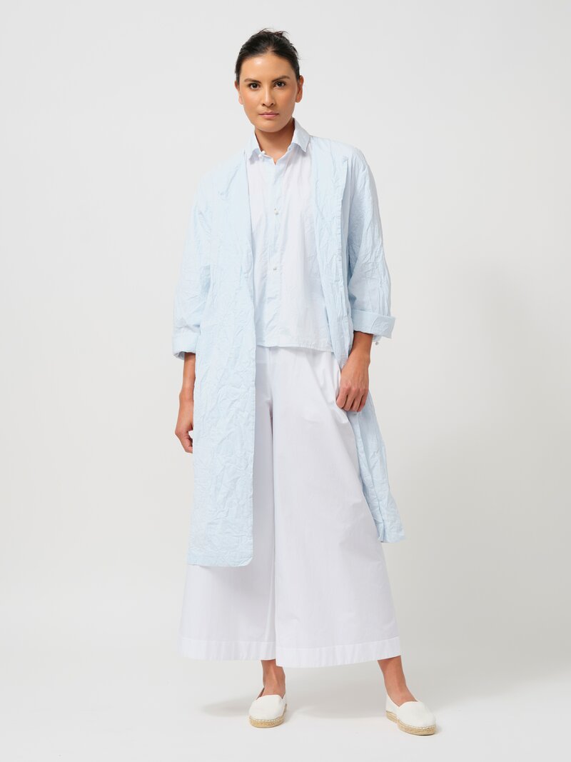 Daniela Gregis Cropped Uomo Shirt in Azzurro Pale Blue with Silk Camisole