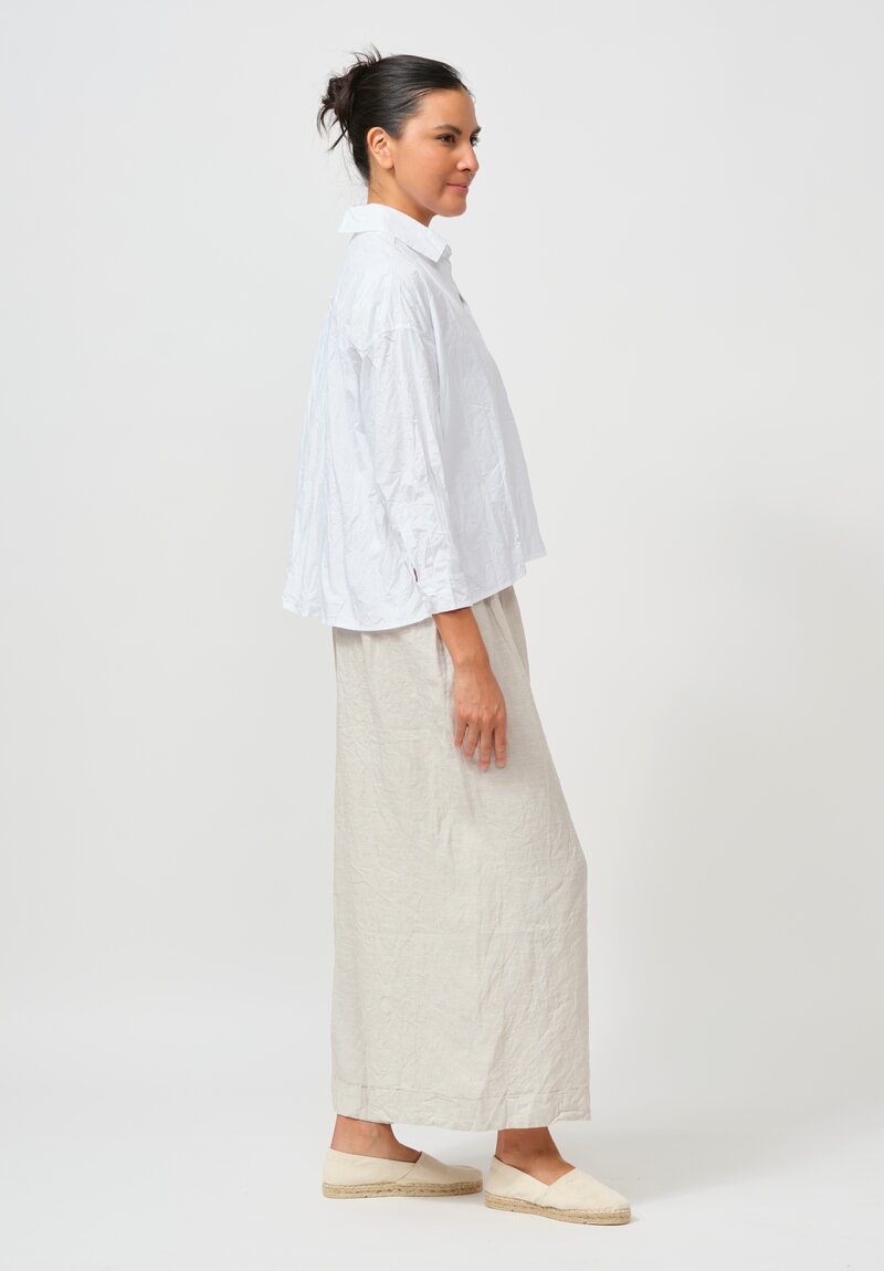 Daniela Gregis Cropped Uomo Shirt with Silk Slip in White	