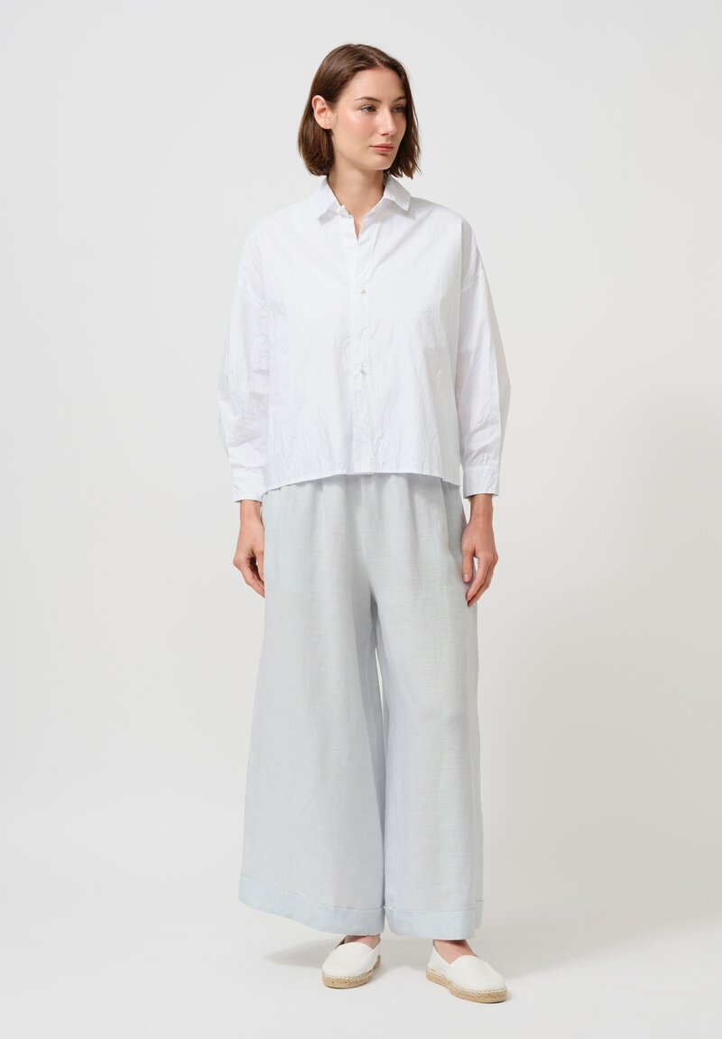 Daniela Gregis Cropped Uomo Shirt with Silk Slip in White	