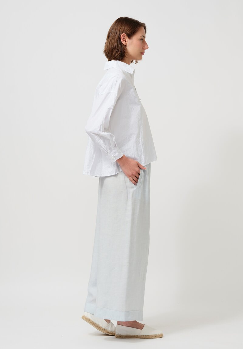 Daniela Gregis Cropped Uomo Shirt with Silk Slip in White	