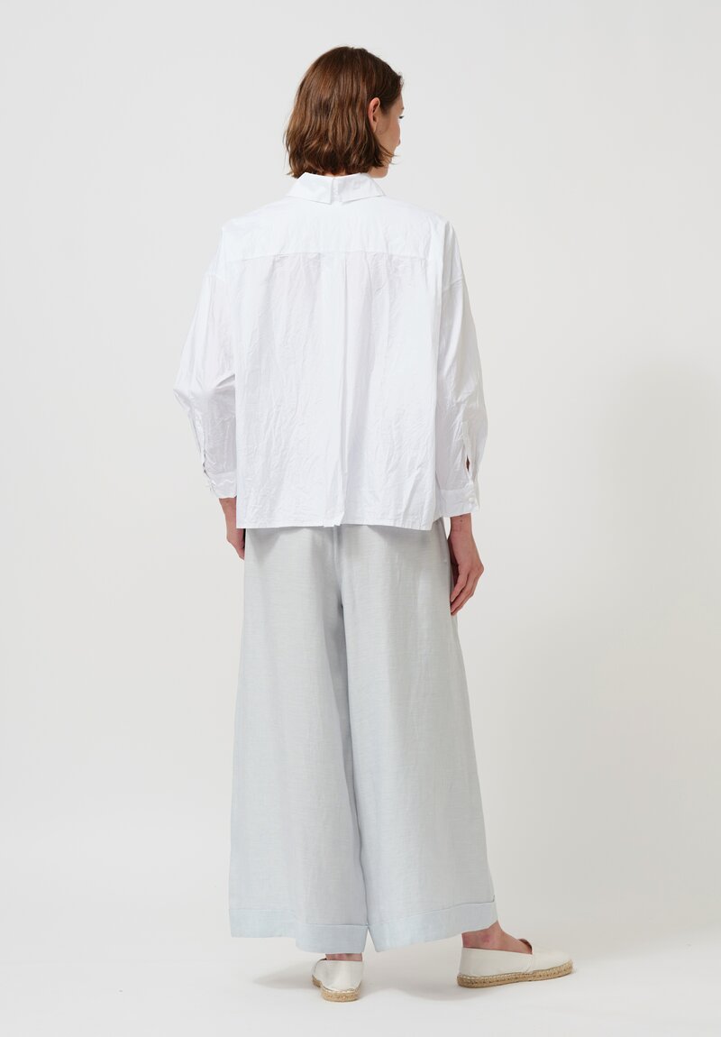 Daniela Gregis Cropped Uomo Shirt with Silk Slip in White	