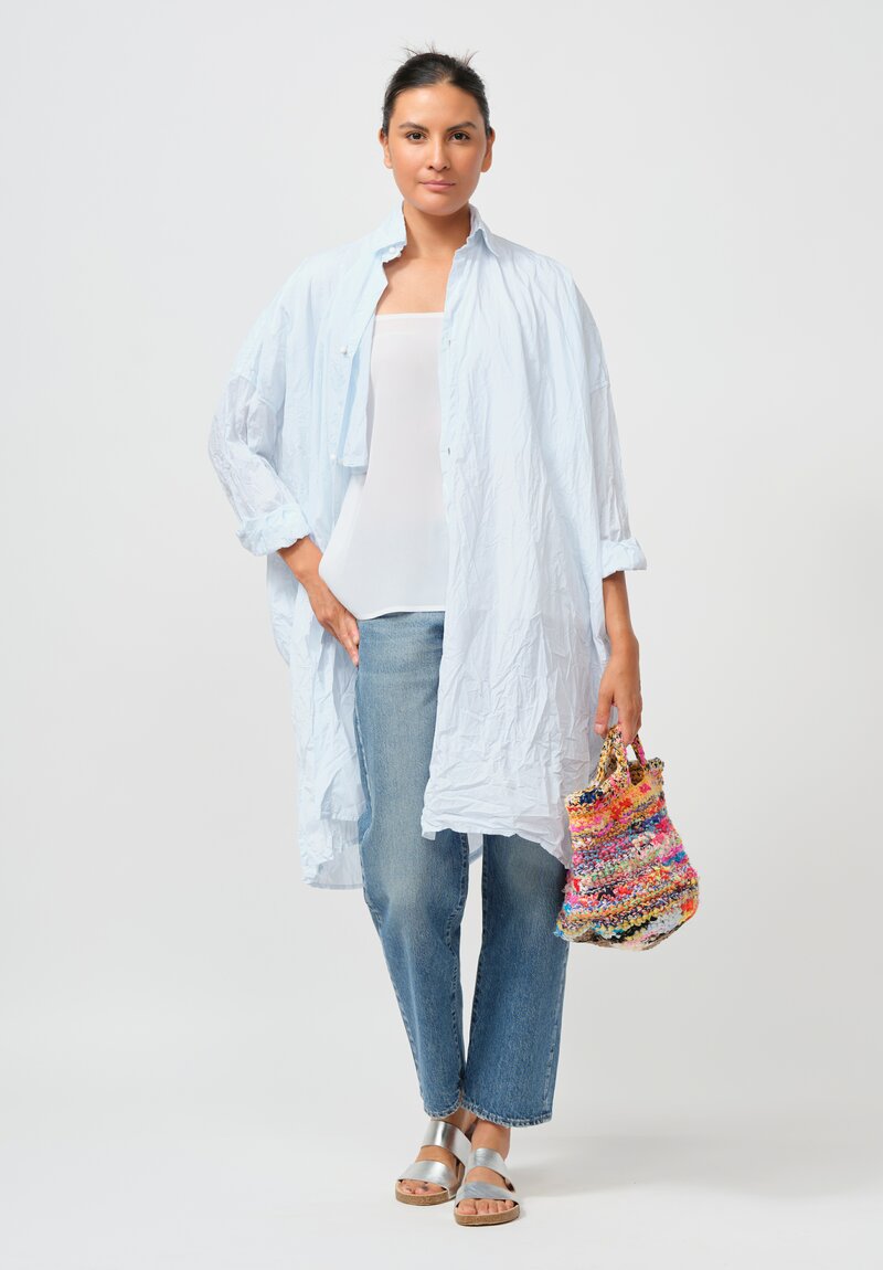 Daniela Gregis Washed Cotton Uomo Pari Tunic in Azzurro Pale Blue	