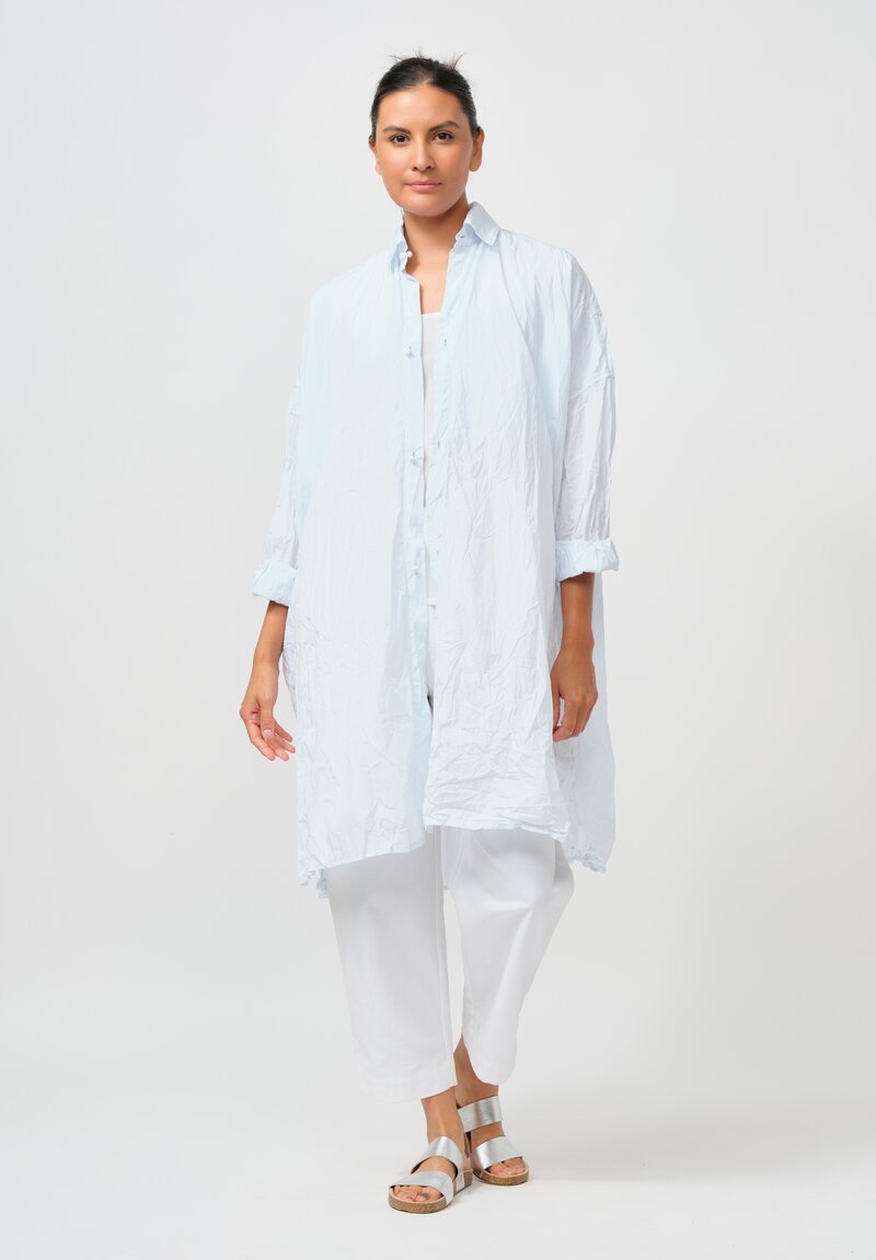 Daniela Gregis Washed Cotton Uomo Pari Tunic in Azzurro Pale Blue	