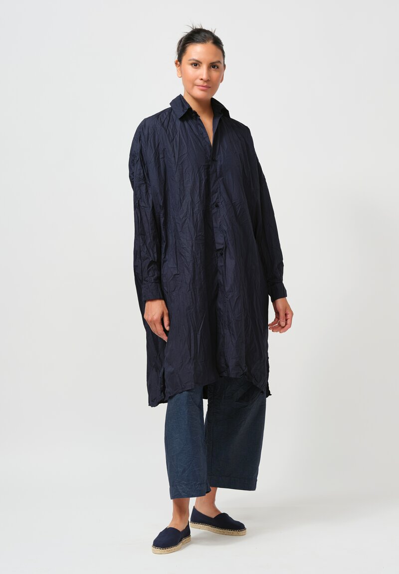 Daniela Gregis Washed Cotton Uomo Pari Tunic in Navy Blue	