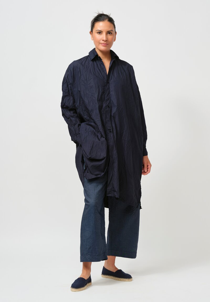 Daniela Gregis Washed Cotton Uomo Pari Tunic in Navy Blue	