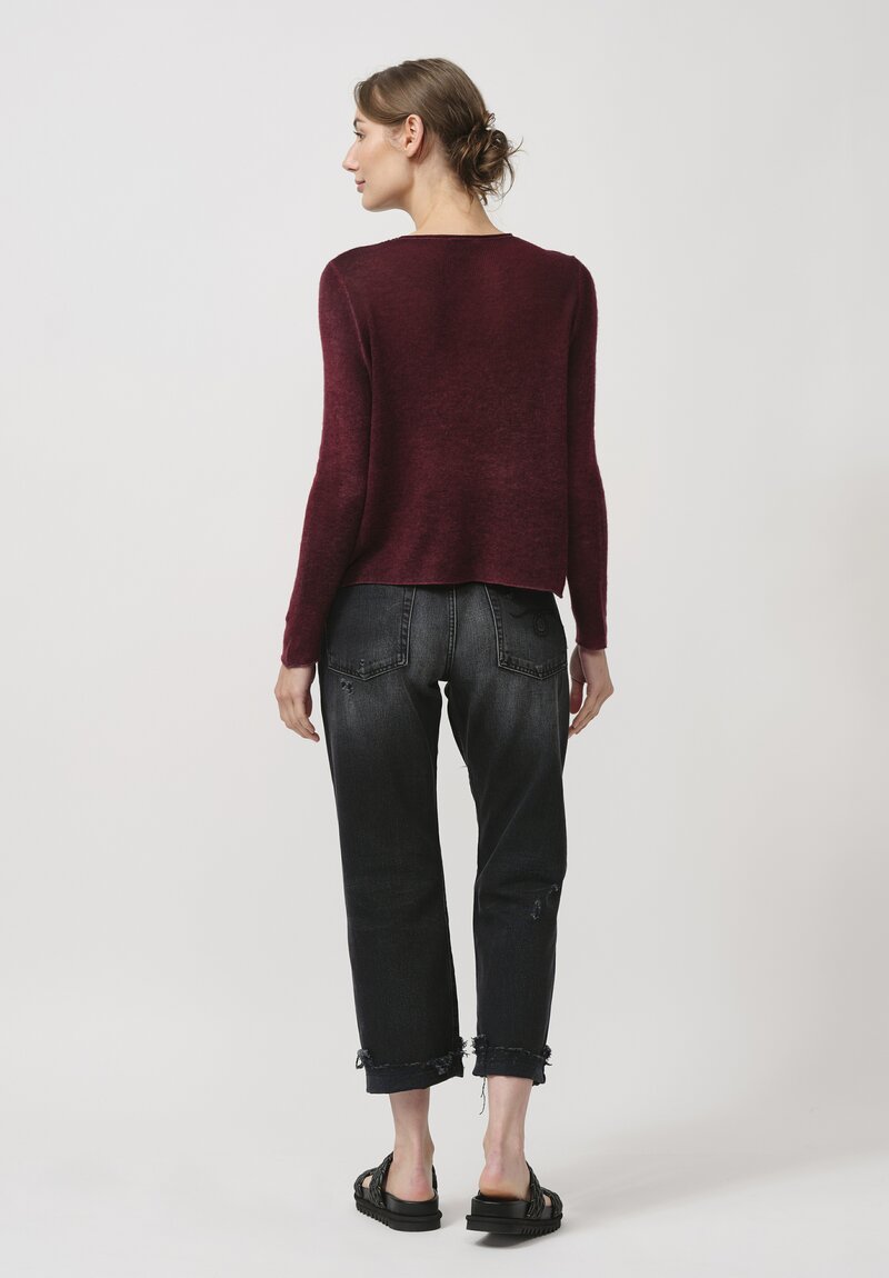 Avant Toi Cashmere Garza Sweater in Nero Wine Red	