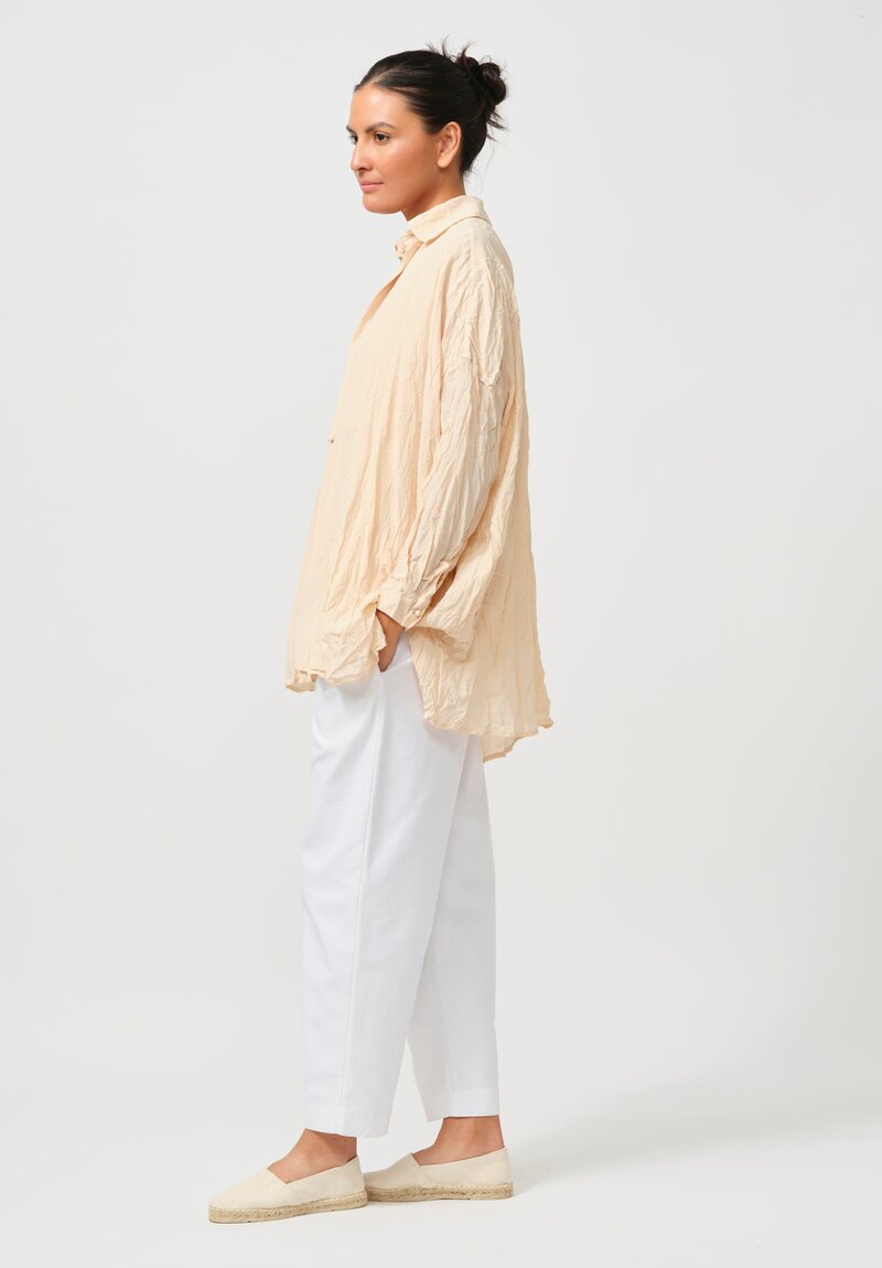 Daniela Gregis Washed Silk Uomo Larghissima Top in Panna Cream	