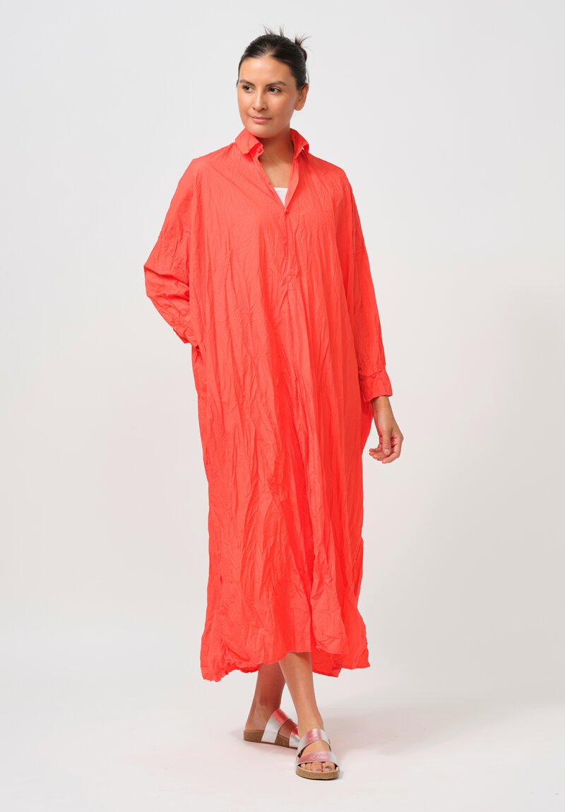 Daniela Gregis Washed Cotton More Tunic with Silk Slip Glow Red	