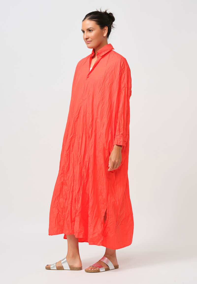 Daniela Gregis Washed Cotton More Tunic with Silk Slip Glow Red	