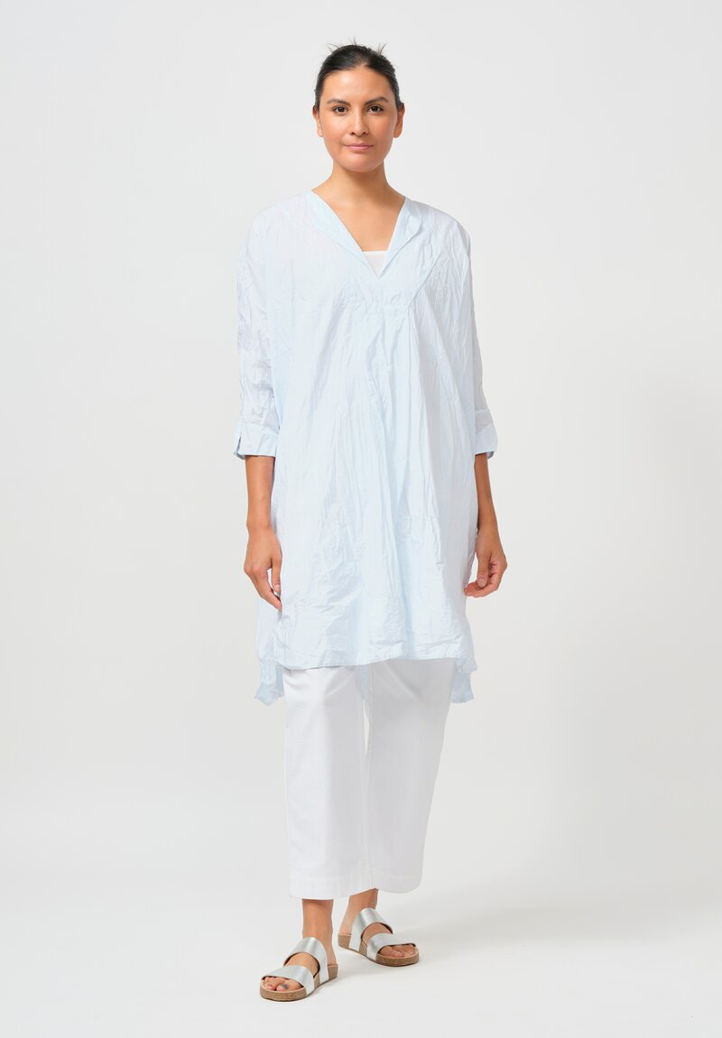 Daniela Gregis Washed Cotton Media Tunic in Azzurro Pale Blue	