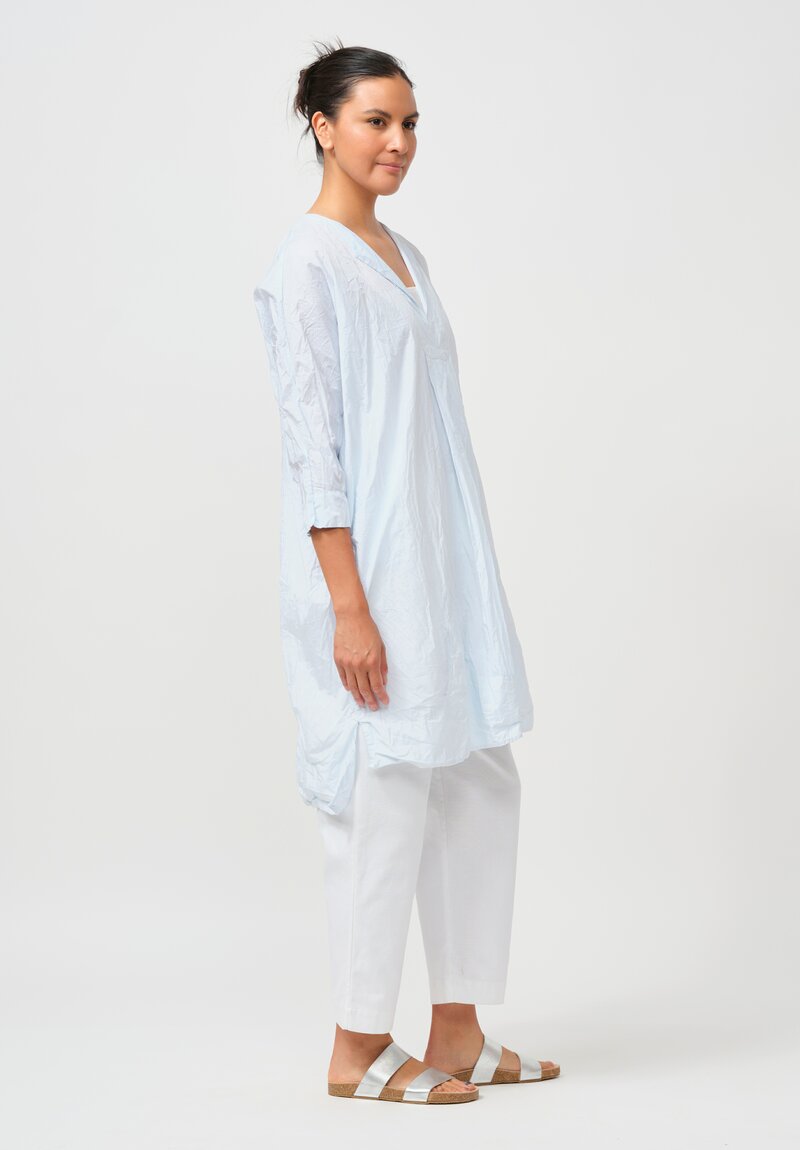 Daniela Gregis Washed Cotton Media Tunic in Azzurro Pale Blue	