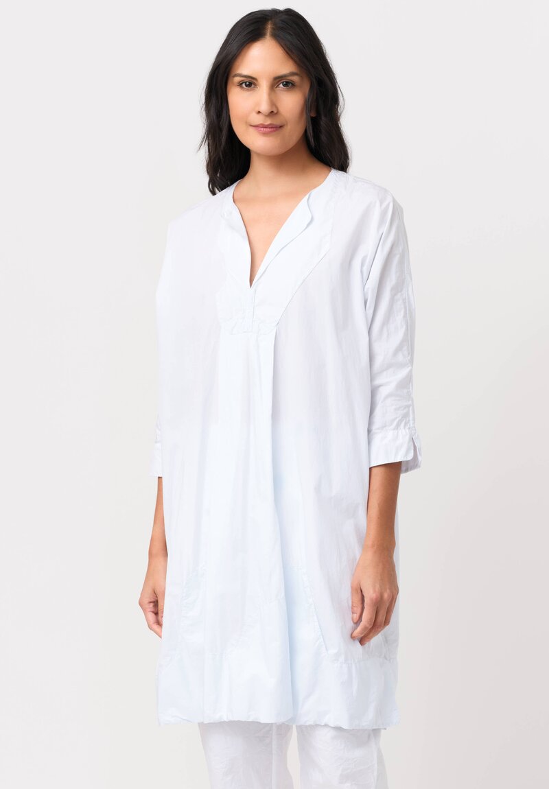 Daniela Gregis Washed Cotton Media Tunic in Azzurro Pale Blue	