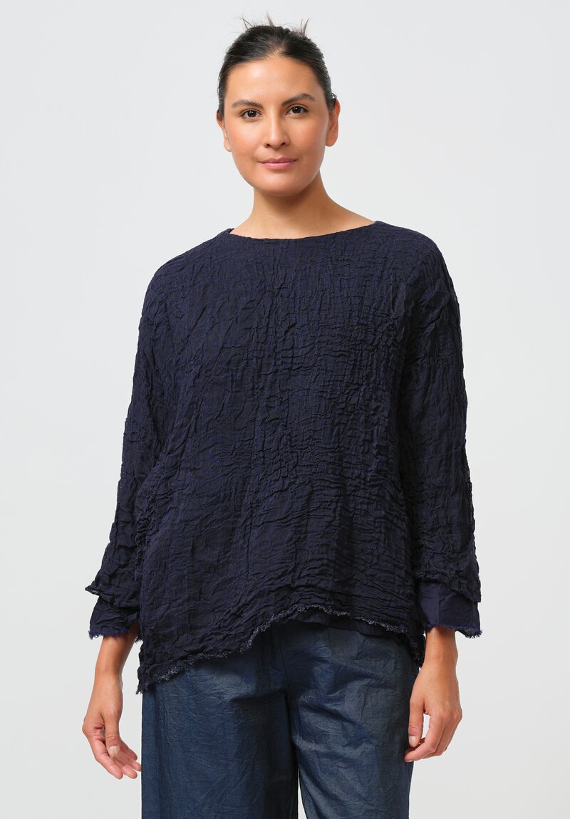 Daniela Gregis Washed Linen Gelso Top in Yukata Blue	