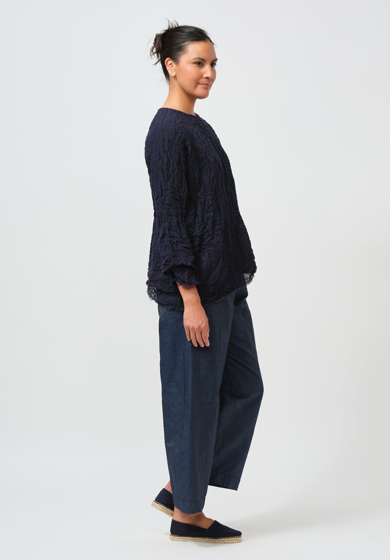 Daniela Gregis Washed Linen Gelso Top in Yukata Blue	