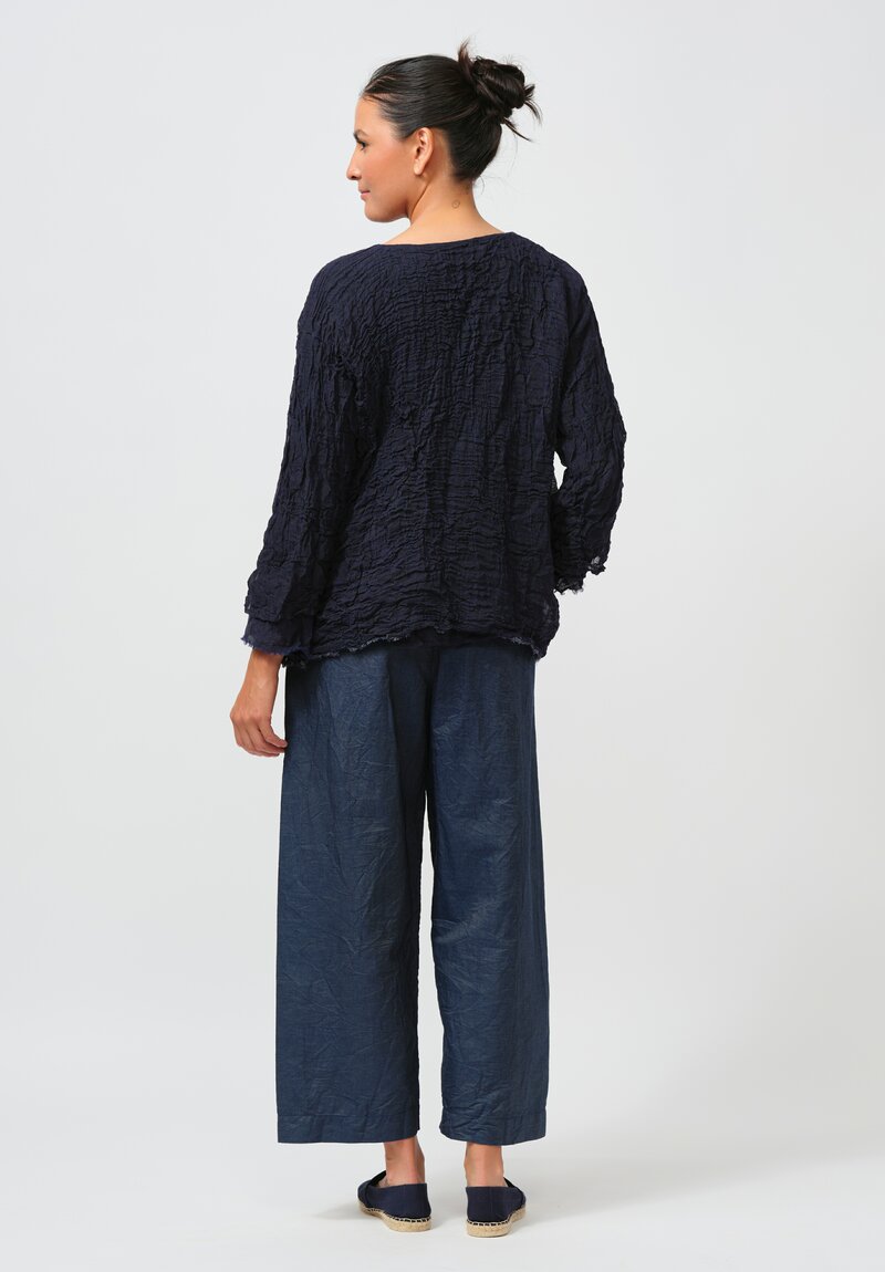 Daniela Gregis Washed Linen Gelso Top in Yukata Blue	