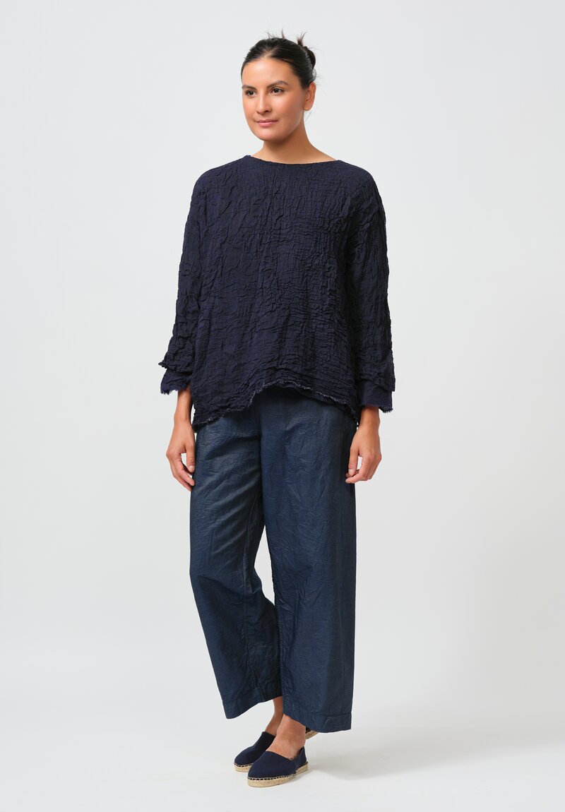 Daniela Gregis Washed Linen Gelso Top in Yukata Blue	