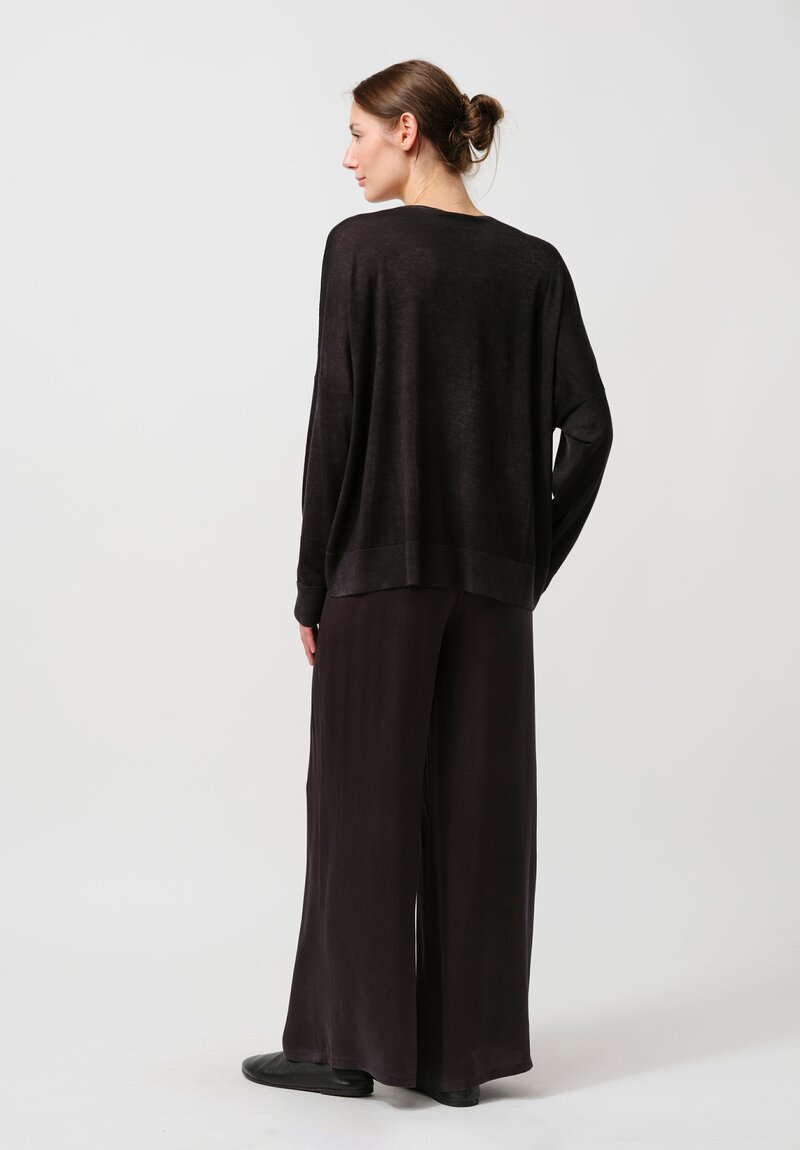 Avant Toi Silk Palazzo Pants in Black	