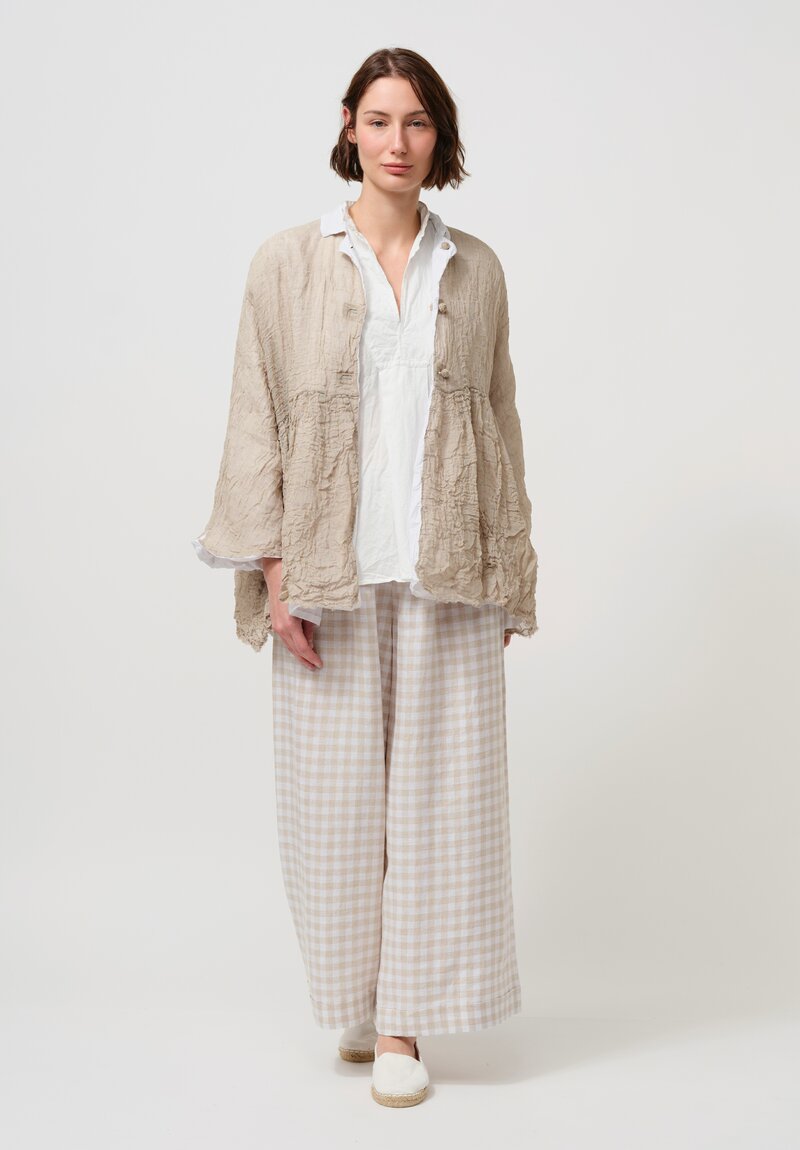 Daniela Gregis Layered Cotton & Linen Luglio Jacket in Natural Raw White	