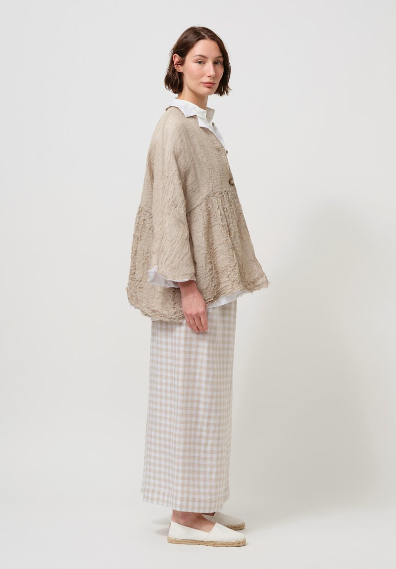 Daniela Gregis Layered Cotton & Linen Luglio Jacket in Natural Raw White	