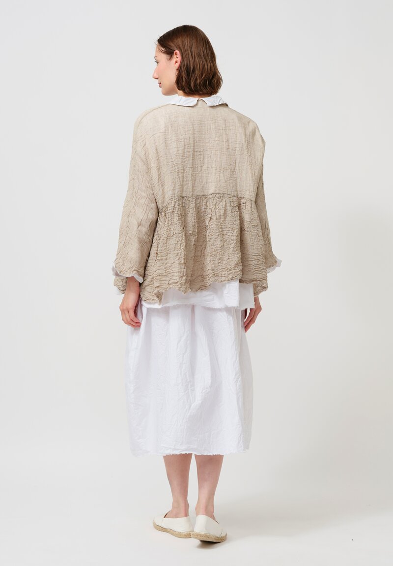 Daniela Gregis Layered Cotton & Linen Luglio Jacket in Natural Raw White	