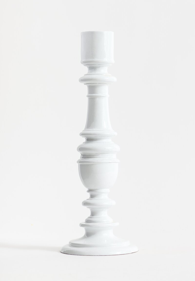 Astier De Villate Balustre Candlestick in White	