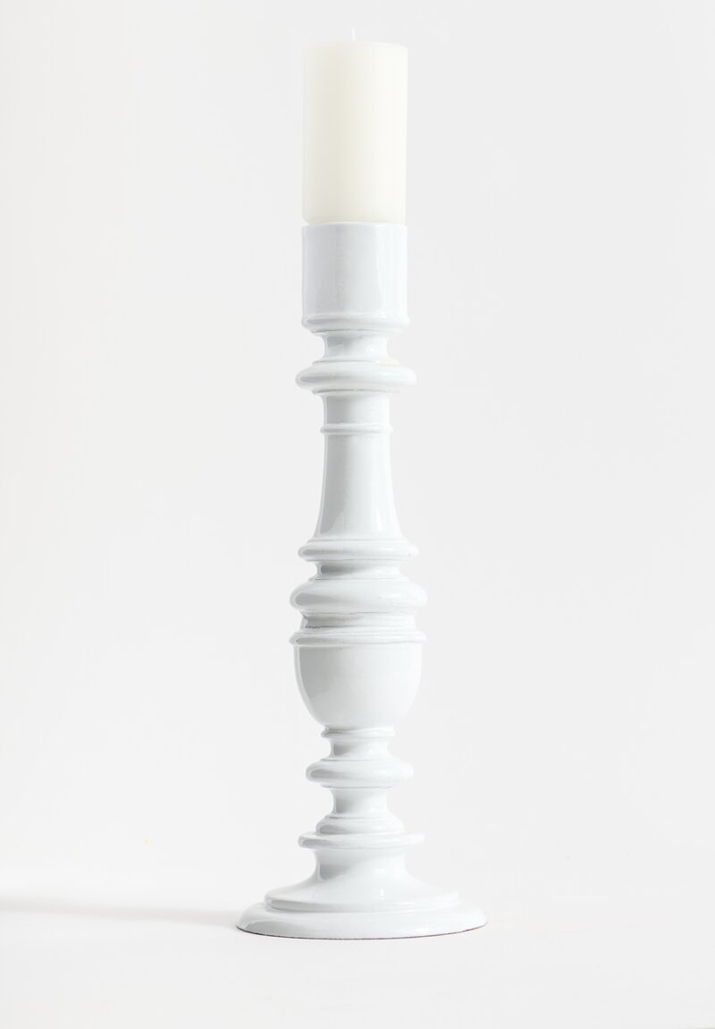 Astier De Villate Balustre Candlestick in White	