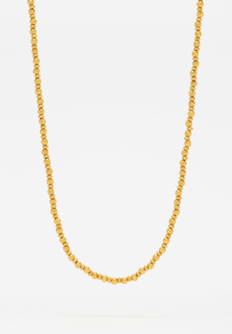  Greig Porter 18K Carved Gold Bead Necklace	