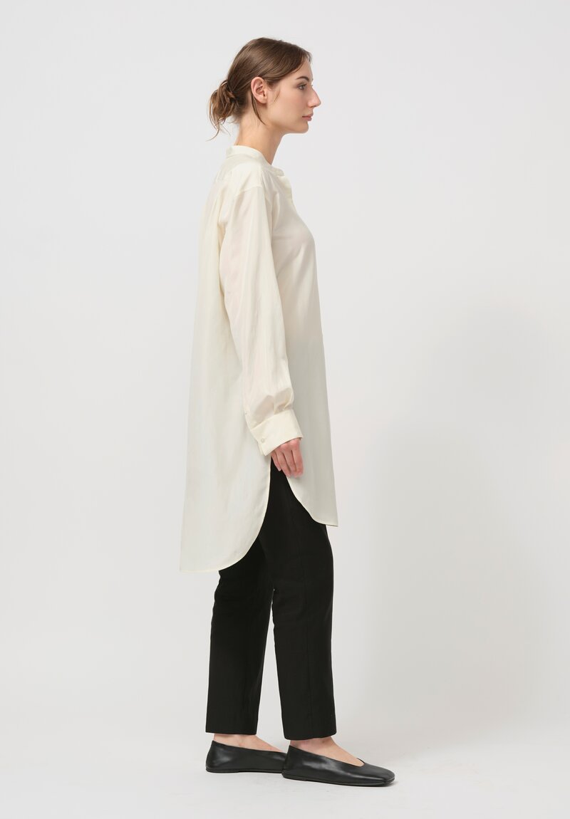 The Row Silk Eden Shirt in Ivory White	