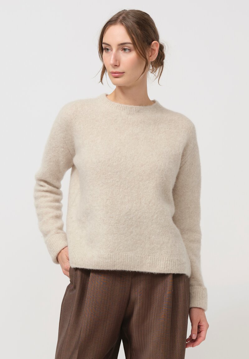 The Row Cashmere & Silk Gouli Sweater in Natural	