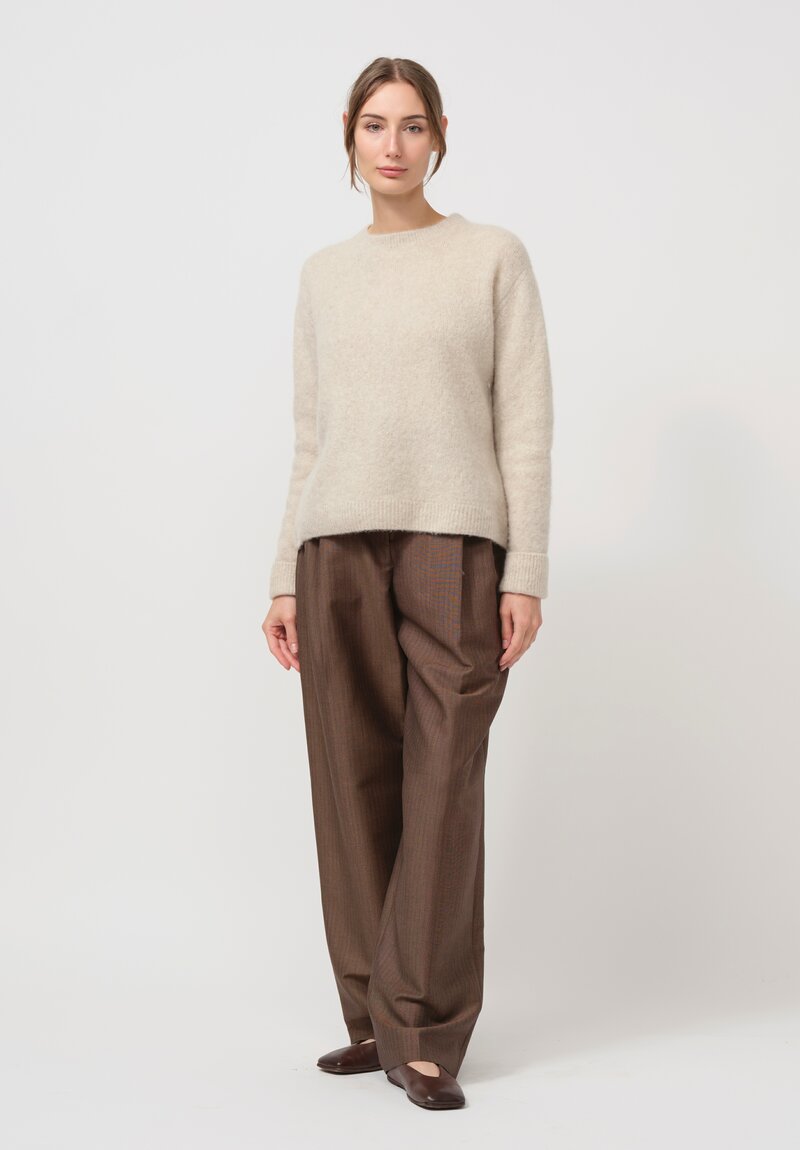 The Row Cashmere & Silk Gouli Sweater in Natural	