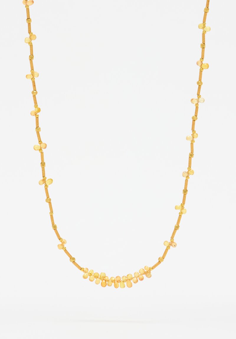 Greig Porter 18K, Gathered Peach Sapphire Necklace	