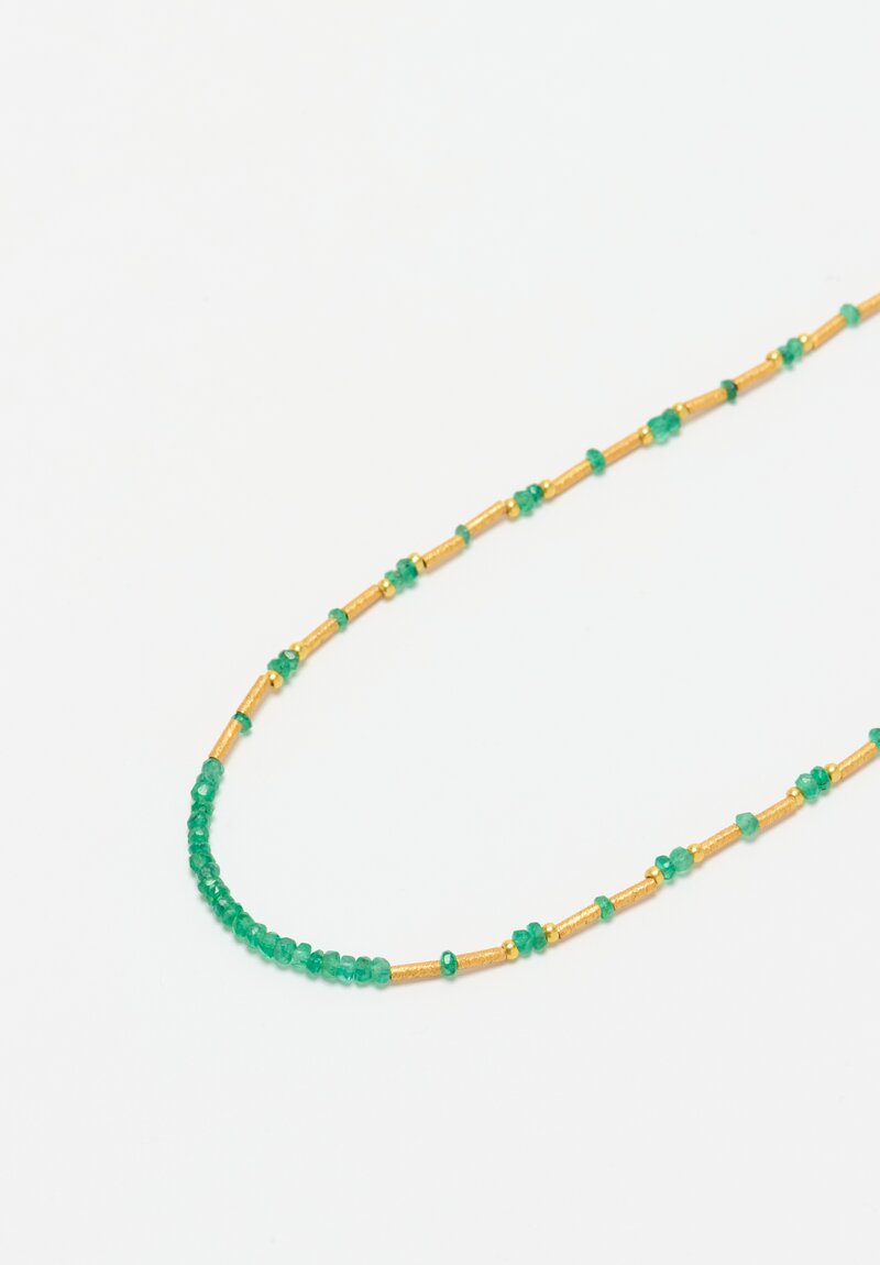 Greig Porter 18K, Gathered Emerald Necklace	