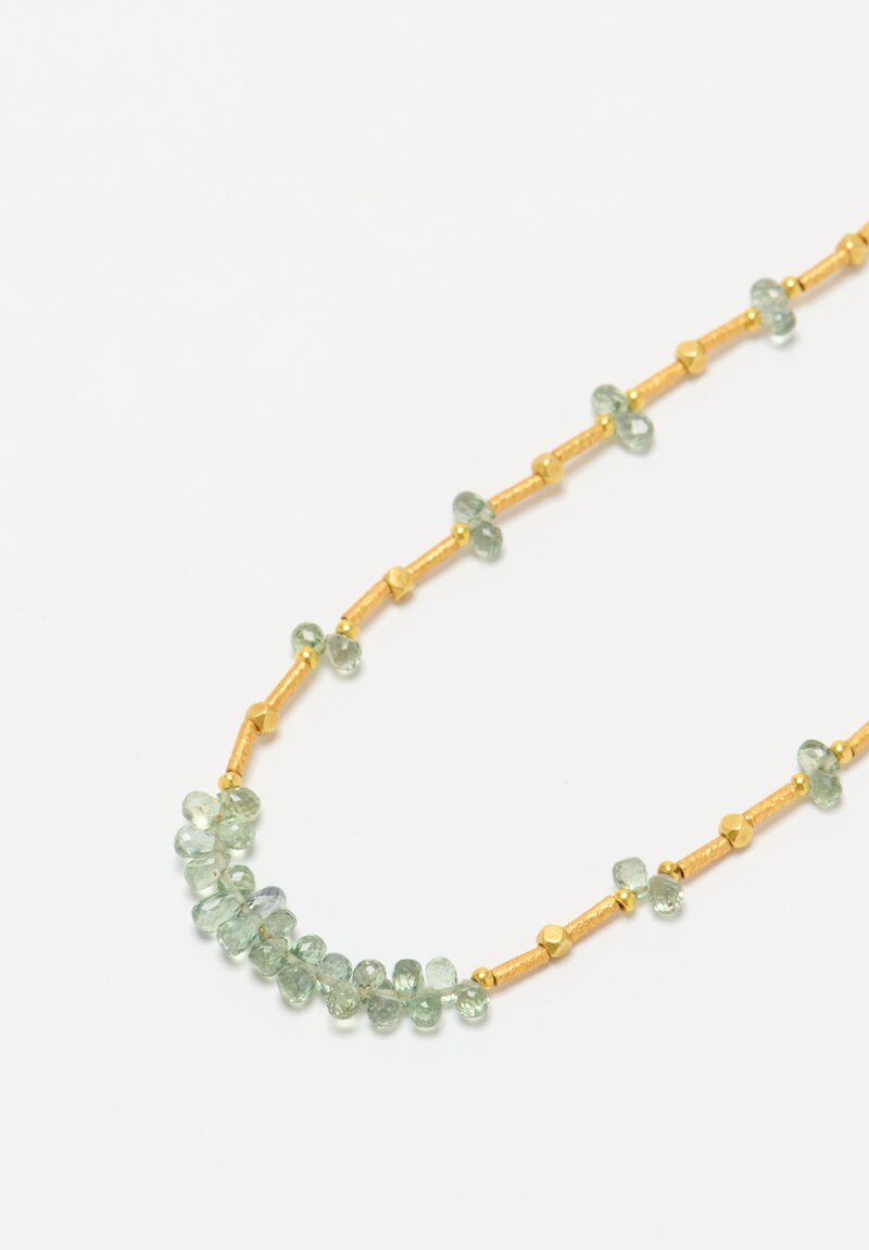 Greig Porter 18K, Light Teal Sapphire Necklace	