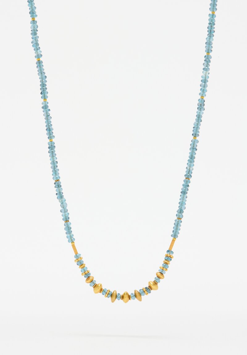 Greig Porter 18K, Gathered Gold & London Blue Topaz Necklace	