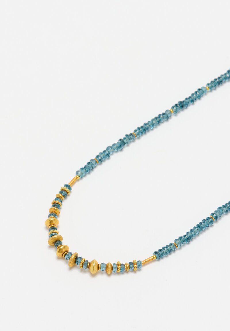 Greig Porter 18K, Gathered Gold & London Blue Topaz Necklace	