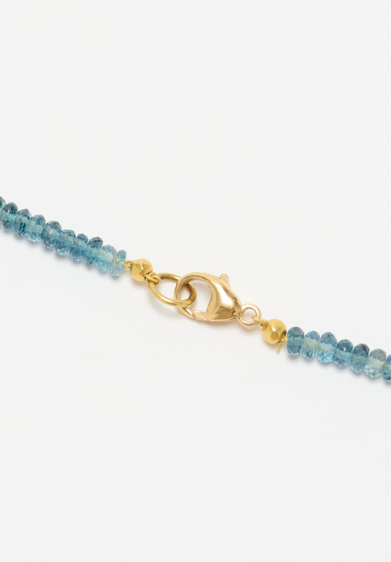 Greig Porter 18K, Gathered Gold & London Blue Topaz Necklace	