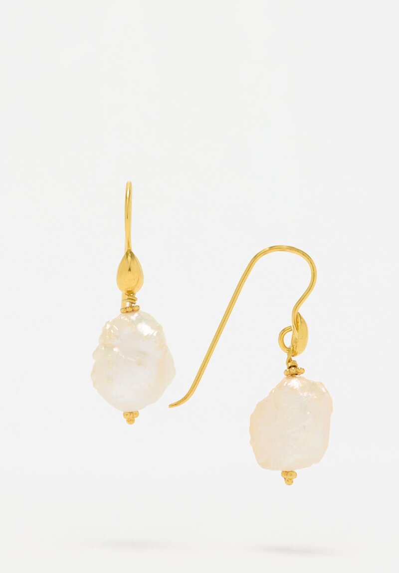 Greig Porter 18K, Popcorn Pearl Earrings	