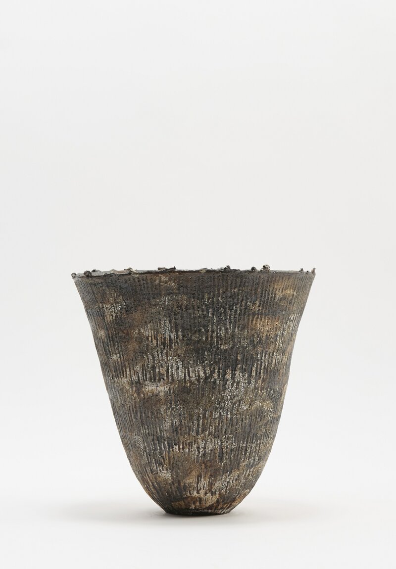 Lise Herud Braten Tall Stormy Slate Open Vessel in Dark Grey	