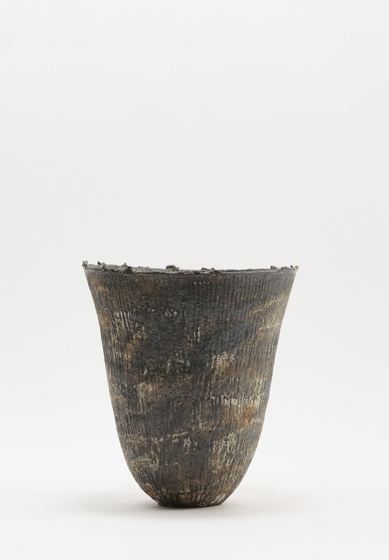 Lise Herud Braten Tall Stormy Slate Open Vessel in Dark Grey	