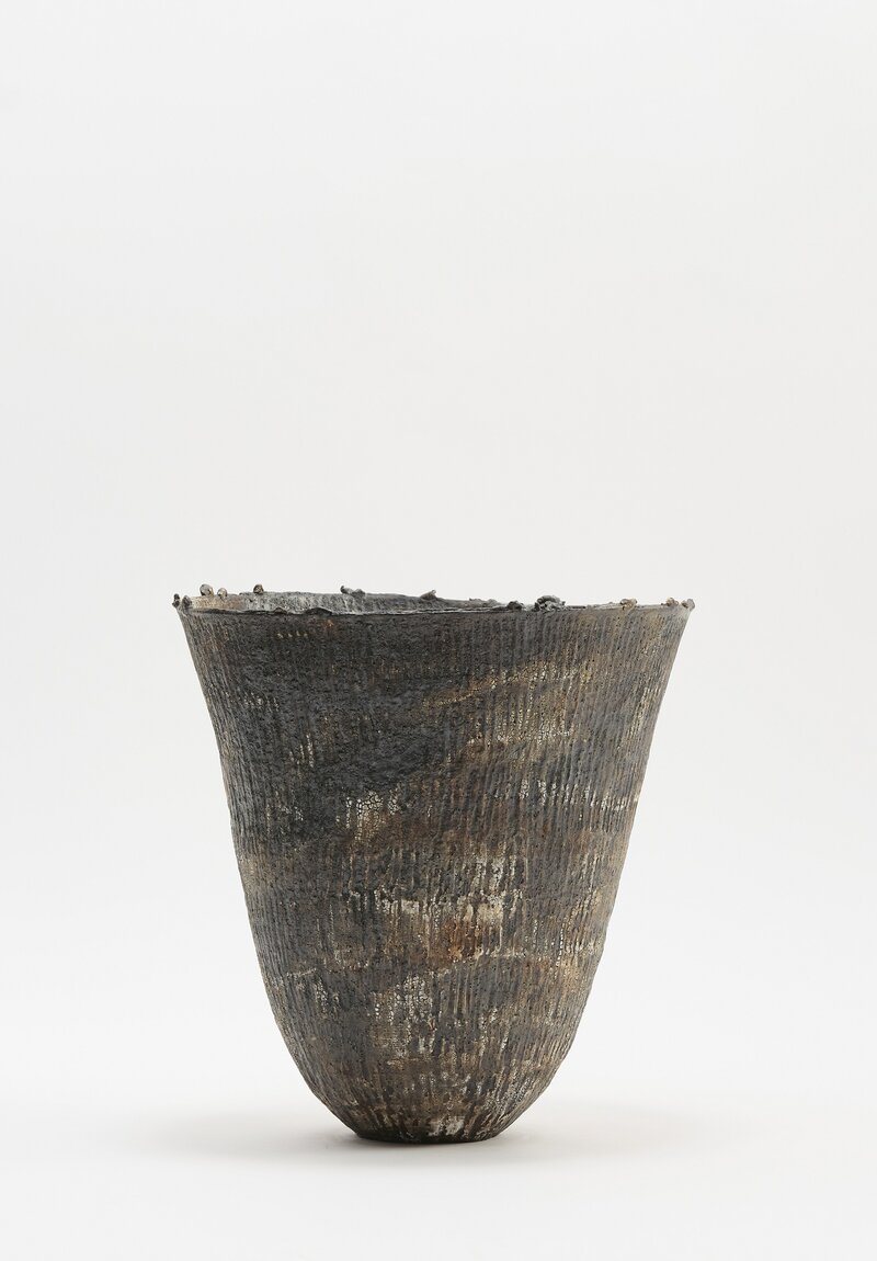 Lise Herud Braten Tall Stormy Slate Open Vessel in Dark Grey	