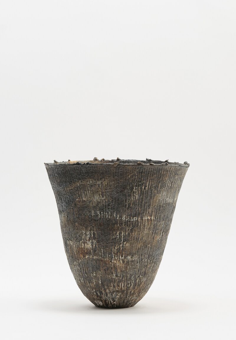 Lise Herud Braten Tall Stormy Slate Open Vessel in Dark Grey	